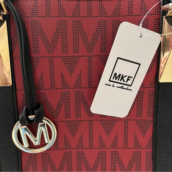 New 4pc MKF COLLECTION MODERN TOTE HANDBAG SET Marimar M Signature Mia K Red/Bl - Picture 8 of 15